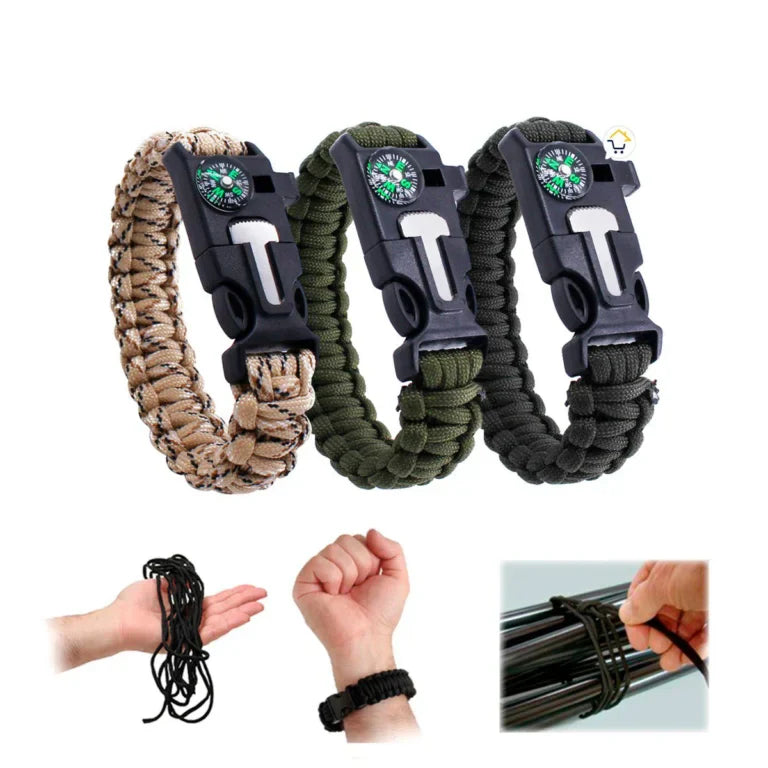 (SDS  )™ -Set X 2 Pulseras Supervivencia: Tu Aliado en Cualquier Emergencia