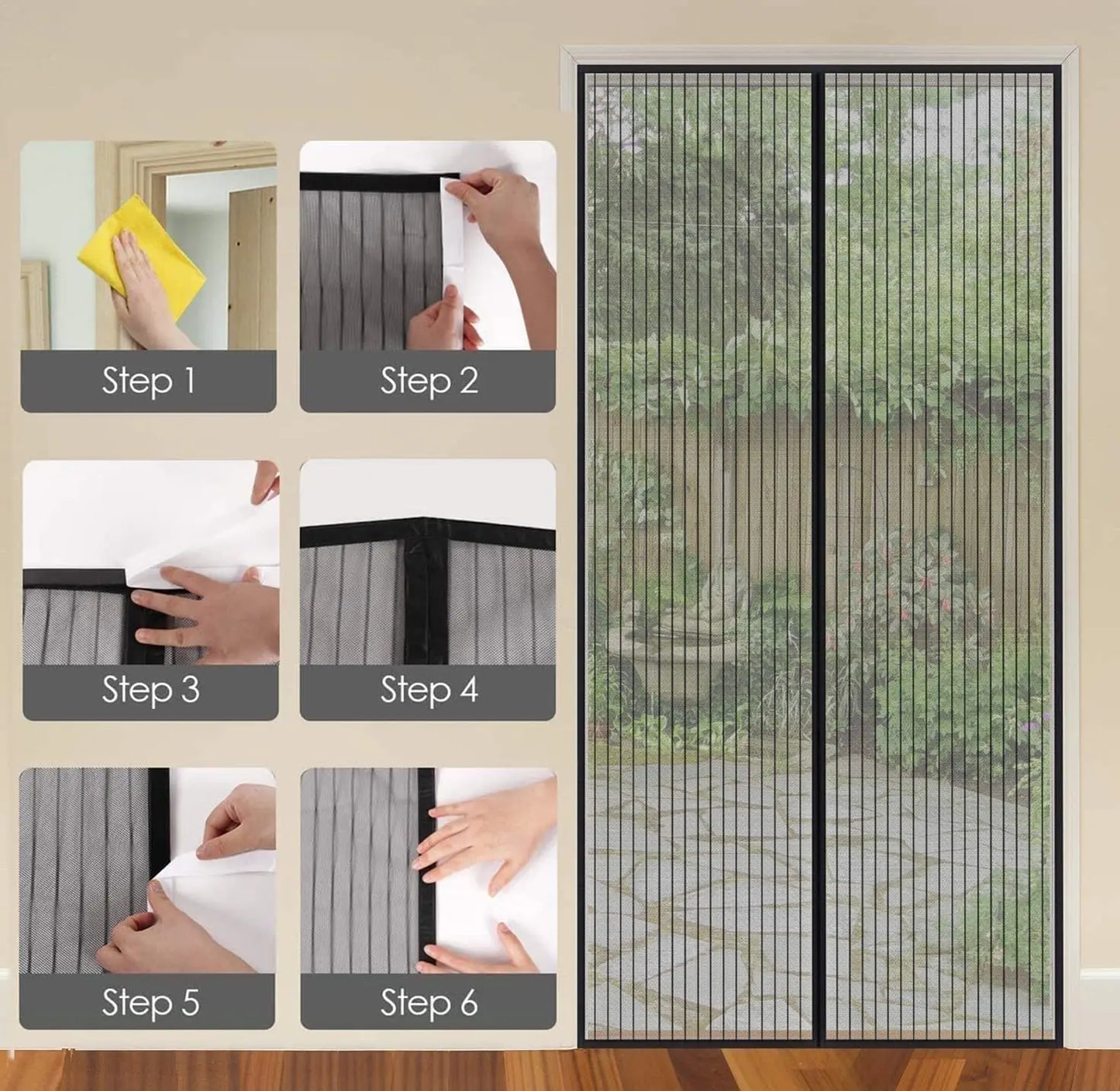 ( WAWM)™ -Cortina Mosquitera Magnética Para Puerta : ¡Di Adiós a los Mosquitos y Bichos!