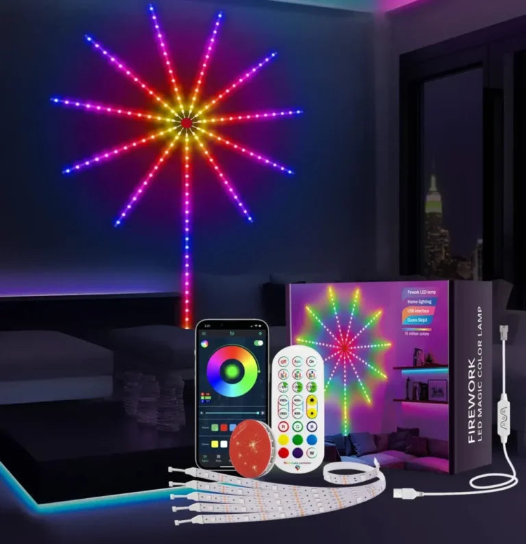(Daymeet)™ -Luz Led Rbg Fuegos Artificiales:Transforma cualquier espacio en un espectáculo de colores