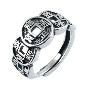 ( floz )™ -Anillo 5 Emperadores + Caja De Regalo : El Amuleto de la Prosperidad y Protección