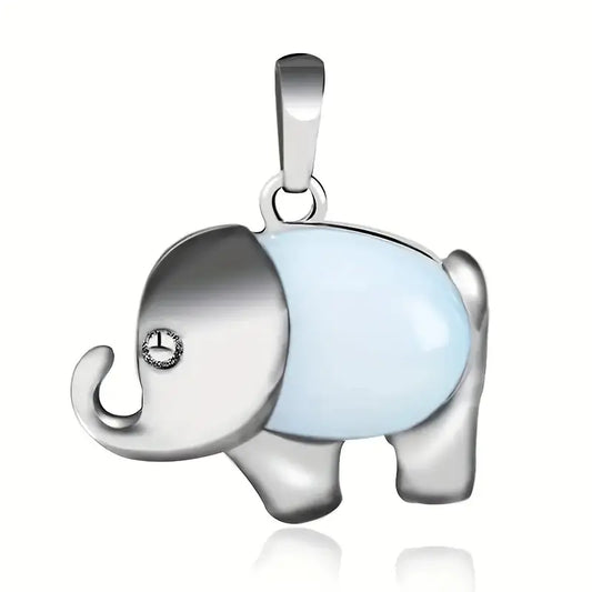 ( avril)™ -Collar Elefante Cuarzo Lluvia De Plata: Un Amuleto de Energía y Prosperidad